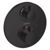 Hansgrohe Ecostat S Thermostat 2 Function Concealed Finish Set - Matt Black - 15758670 -Shower Valves Sales Store 15758670 P