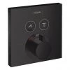 Hansgrohe ShowerSelect Thermostatic Mixer for Concealed Installation for 2 Outlets - Matt Black - 15763670 -Shower Valves Sales Store 15763670 P