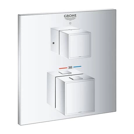 Grohe Grohtherm Cube 1-Outlet Thermostatic Shower Mixer Trim with Shut-Off Valve - 24153000 4 Grohe Grohtherm Cube 1-Outlet Thermostatic Shower Mixer Trim with Shut-Off Valve - 24153000 - Image 2