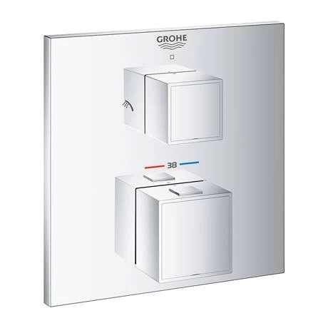 Grohe Grohtherm Cube 2-Outlet Thermostatic Shower Mixer Trim with Diverter Valve - 24154000 4 Grohe Grohtherm Cube 2-Outlet Thermostatic Shower Mixer Trim with Diverter Valve - 24154000 - Image 2