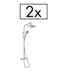 Hansgrohe Pack of 2 Vernis Shape Showerpipe 230 Thermostatic Shower Mixer - 26287000
