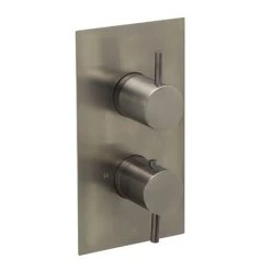 JTP Vos Brushed Black Twin Outlet Thermostatic Concealed Shower Valve
