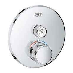 Grohe Grohtherm SmartControl Thermostat Round 1 Outlet Concealed Mixer Trim - 29118000