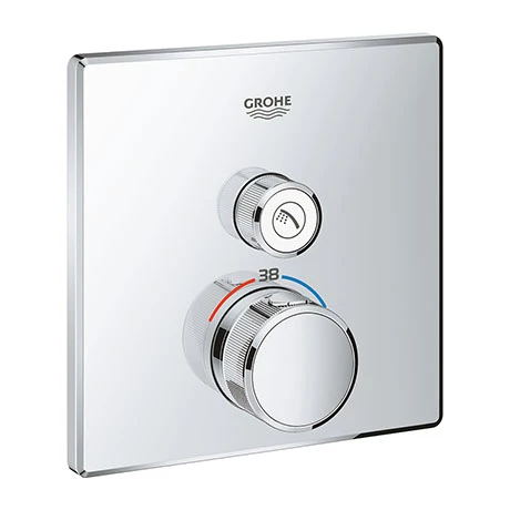Grohe Grohtherm SmartControl Thermostat Square 1 Outlet Concealed Mixer Trim - 29123000 3 Grohe Grohtherm SmartControl Thermostat Square 1 Outlet Concealed Mixer Trim - 29123000