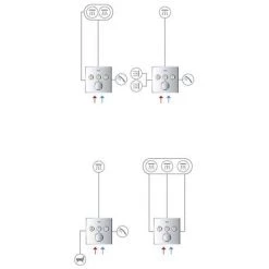 Grohe SmartControl Square 3 Outlet Concealed Mixer Trim - 29149000 -Shower Valves Sales Store 29149000 D2 460