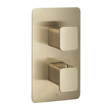 JTP Hix Brushed Brass Single Outlet Thermostatic Concealed Shower Valve 3 JTP Hix Brushed Brass Single Outlet Thermostatic Concealed Shower Valve