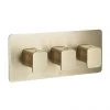 JTP Hix Brushed Brass Twin Outlet Thermostatic Concealed Shower Valve Horizontal -Shower Valves Sales Store 33693BBR P 1