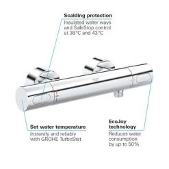 Grohe Grohtherm 3000 Cosmopolitan Thermostatic Shower Mixer - 34274000 -Shower Valves Sales Store 34274000 D2 460