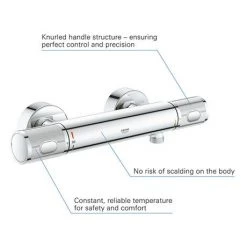 Grohe Precision Feel Thermostatic Shower Mixer 1/2" - 34790000 8 Grohe Precision Feel Thermostatic Shower Mixer 1/2" - 34790000 -Shower Valves Sales Store 34790000 D1 460