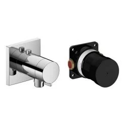 Keuco Ixmo Solo Square Thermostatic Shower Mixer Valve - Chrome -Shower Valves Sales Store 59554010022 D4 460