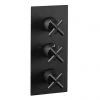 JTP Solex Matt Black Twin Outlet Thermostatic Concealed Shower Valve Vertical -Shower Valves Sales Store 6690AMB P 1