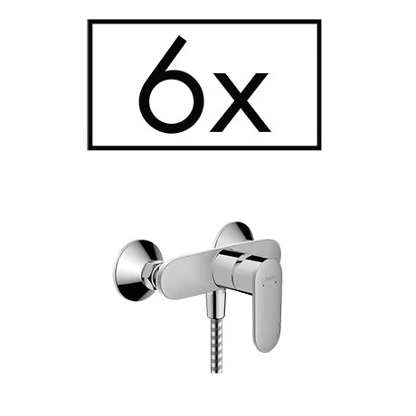 Hansgrohe Pack of 6 Vernis Blend Exposed Single Lever Shower Mixer - Chrome - 71647000 3 Hansgrohe Pack of 6 Vernis Blend Exposed Single Lever Shower Mixer - Chrome - 71647000