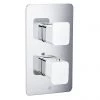 JTP Axel Twin Outlet Thermostatic Concealed Shower Valve with Matt White Handles -Shower Valves Sales Store 74651MWH P