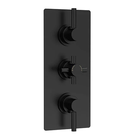 Hudson Reed Tec Pura Plus Concealed Thermostatic Triple Shower Valve with Diverter - Matt Black - A4023 3 Hudson Reed Tec Pura Plus Concealed Thermostatic Triple Shower Valve with Diverter - Matt Black - A4023