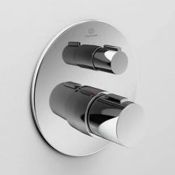 Ideal Standard Ceratherm T100 Chrome Built-In Thermostatic 1 Outlet Round Shower Mixer + Easybox -Shower Valves Sales Store A5813AA A1000NU D3 460