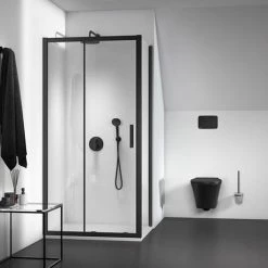 Ideal Standard Silk Black Ceratherm T100 Built-In Thermostatic 2 Outlet Bath Shower Mixer -Shower Valves Sales Store A5814XG D3 460