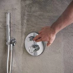 Ideal Standard Ceratherm Navigo Chrome Built-In Thermostatic 2 Outlet Round Shower Mixer + Easybox -Shower Valves Sales Store A7296AA A1000NU D3 460