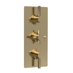 Hudson Reed Tec Pura Plus Triple Concealed Thermostatic Shower Valve - Brushed Brass - A8003