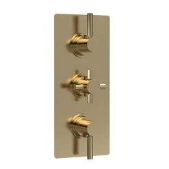 Hudson Reed Tec Pura Plus Concealed Thermostatic Triple Shower Valve with Diverter - Brushed Brass - A8023