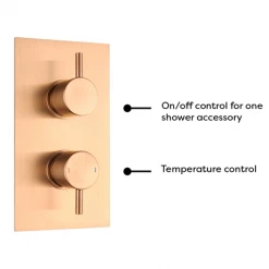 Arezzo Brushed Bronze Round Modern Twin Concealed Shower Valve -Shower Valves Sales Store AVLVBRZ1 detail2 460