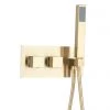 Arezzo Brushed Brass Square Concealed Thermostatic 2-Way Shower Valve with Handset 1 Arezzo Brushed Brass Square Concealed Thermostatic 2-Way Shower Valve with Handset -Shower Valves Sales Store AZ51VHBB p