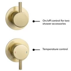 Arezzo Brushed Brass Concealed Individual Diverter + Thermostatic Control Shower Valve -Shower Valves Sales Store AZBB39 n d2 460