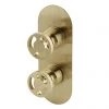 Arezzo Brushed Brass Industrial Style Round Modern Twin Concealed Shower Valve 1 Arezzo Brushed Brass Industrial Style Round Modern Twin Concealed Shower Valve -Shower Valves Sales Store AZBBIV1 p
