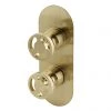 Arezzo Brushed Brass Industrial Style Round Modern Twin Concealed Shower Valve with Diverter -Shower Valves Sales Store AZBBIV2 p