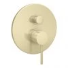 Arezzo Brushed Brass Round Concealed Manual Shower Valve with Diverter 1 Arezzo Brushed Brass Round Concealed Manual Shower Valve with Diverter -Shower Valves Sales Store AZBBMSVD p
