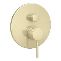 Arezzo Brushed Brass Round Concealed Manual Shower Valve with Diverter