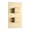 Arezzo Square Modern Twin Concealed Shower Valve with Diverter - Brushed Brass -Shower Valves Sales Store AZBBSQSVD p