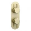 Arezzo Brushed Brass Round Twin Concealed Shower Valve w. Diverter + Oval Faceplate -Shower Valves Sales Store AZBBSVDR n p
