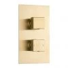 Arezzo Brushed Brass Square Modern Twin Concealed Shower Valve -Shower Valves Sales Store AZBBSVSQ p
