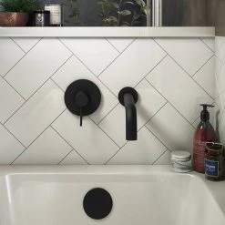 Arezzo Matt Black Round Concealed Manual Shower Valve 8 Arezzo Matt Black Round Concealed Manual Shower Valve -Shower Valves Sales Store AZBKMSV d3 460