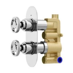 Arezzo Chrome Industrial Style Round Modern Twin Concealed Shower Valve -Shower Valves Sales Store AZCHIV1 d5 460