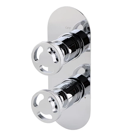 Arezzo Chrome Industrial Style Round Modern Twin Concealed Shower Valve with Diverter 3 Arezzo Chrome Industrial Style Round Modern Twin Concealed Shower Valve with Diverter