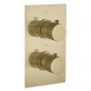 Arezzo Fluted Round Modern Twin Concealed Shower Valve - Brushed Brass -Shower Valves Sales Store AZFRV1BB prod