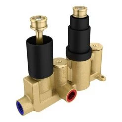 Arezzo Fluted Round Modern Twin Concealed Shower Valve - Matt Black -Shower Valves Sales Store AZFRV1MB d7 460