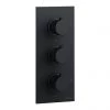 Arezzo Fluted Round Modern Triple Concealed Shower Valve - Matt Black -Shower Valves Sales Store AZFRV2MB prod