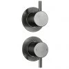 Arezzo Brushed Gunmetal Grey Concealed Individual Stop Tap + Thermostatic Control Shower Valve -Shower Valves Sales Store AZGM36 n p