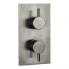 Arezzo Brushed Gunmetal Grey Round Modern Twin Concealed Shower Valve -Shower Valves Sales Store AZGMSV n p