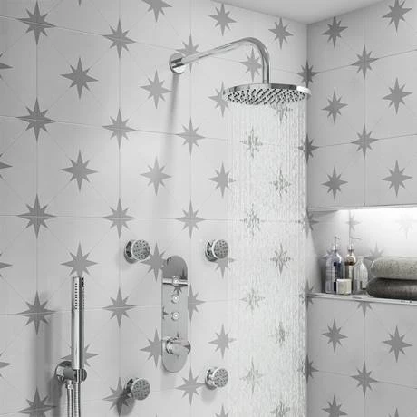 Arezzo Chrome Industrial Style Push Button Shower Valve (3 Outlets) 6 Arezzo Chrome Industrial Style Push Button Shower Valve (3 Outlets) - Image 4