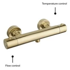 Arezzo Brushed Brass Round Thermostatic Bar Shower Valve 9 Arezzo Brushed Brass Round Thermostatic Bar Shower Valve -Shower Valves Sales Store AZRDBB n d4 460