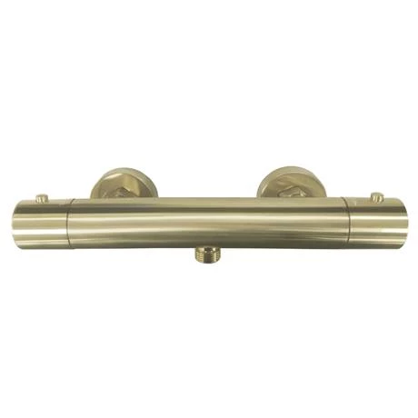 Arezzo Brushed Brass Round Thermostatic Bar Shower Valve 4 Arezzo Brushed Brass Round Thermostatic Bar Shower Valve - Image 2