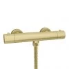 Arezzo Brushed Brass Round Thermostatic Bar Shower Valve -Shower Valves Sales Store AZRDBB n p