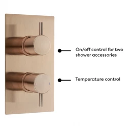 Arezzo Rose Gold Round Modern Twin Concealed Shower Valve with Diverter -Shower Valves Sales Store AZRGSVD new d3 460