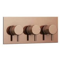 Arezzo Rose Gold Round Modern Triple Concealed Shower Valve 10 Arezzo Rose Gold Round Modern Triple Concealed Shower Valve -Shower Valves Sales Store AZRGTSV n d1 460