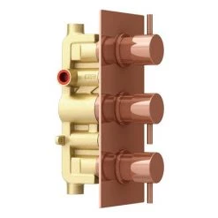 Arezzo Rose Gold Round Modern Triple Concealed Shower Valve 11 Arezzo Rose Gold Round Modern Triple Concealed Shower Valve -Shower Valves Sales Store AZRGTSV n d2 460
