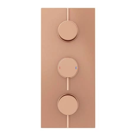 Arezzo Rose Gold Round Modern Triple Concealed Shower Valve 7 Arezzo Rose Gold Round Modern Triple Concealed Shower Valve - Image 5