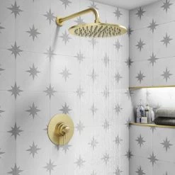 Arezzo Brushed Brass Round Concealed Dual Thermostatic Shower Valve -Shower Valves Sales Store AZSV4BB d3 460